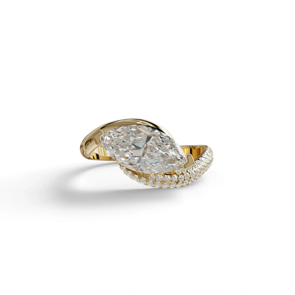 2 Carat Lab Grown Diamond Engagement Ring – Marquise Cut Halo | Maya