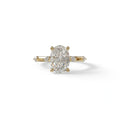 2 Ct Oval Cut Lab Diamond In Space-Chanel Setting Ring - Celestial - 10K Solid Gold / Yellow Gold