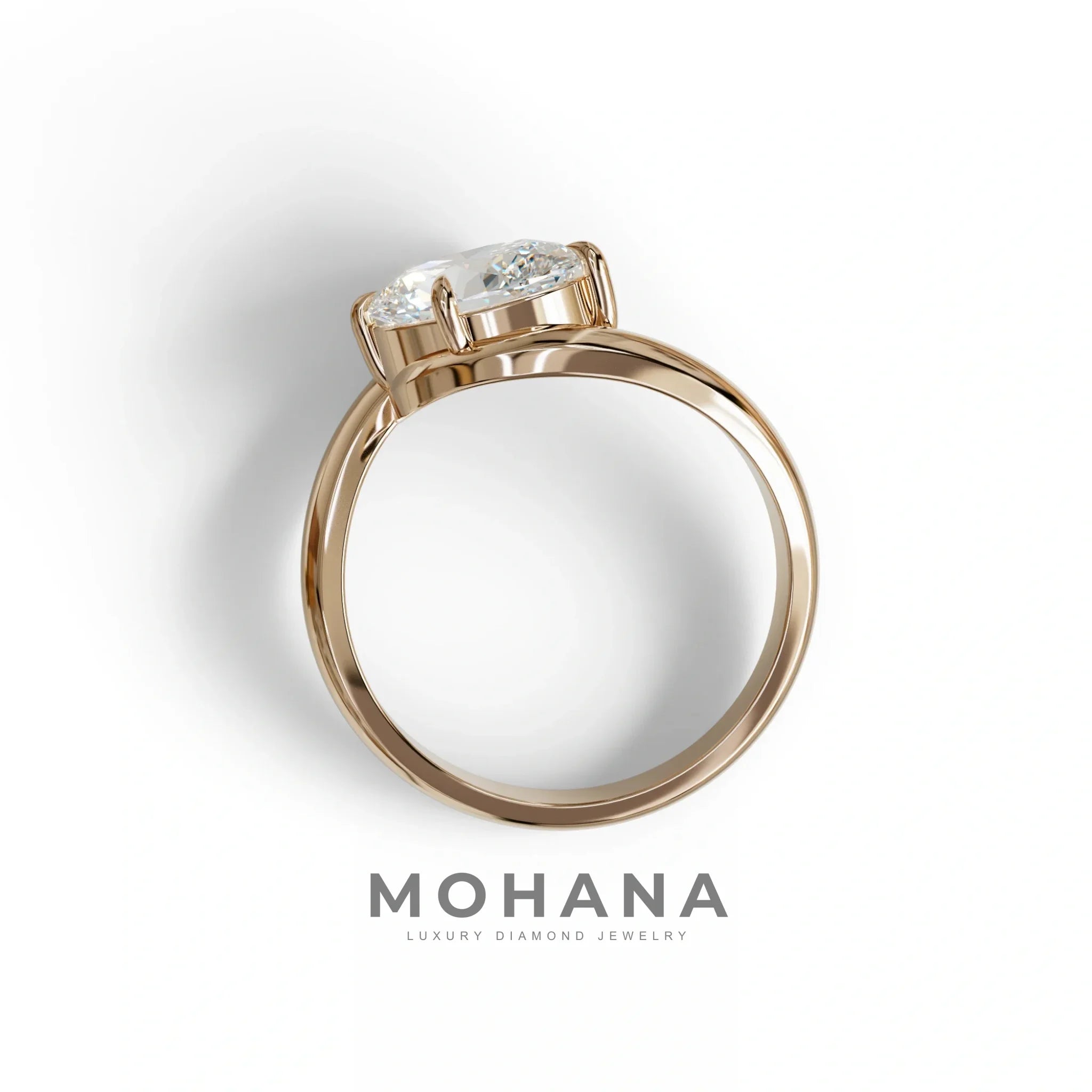 2 Carat E VVS Oval Cut Lab Grown Diamond Ring | Curve Setting - Estella