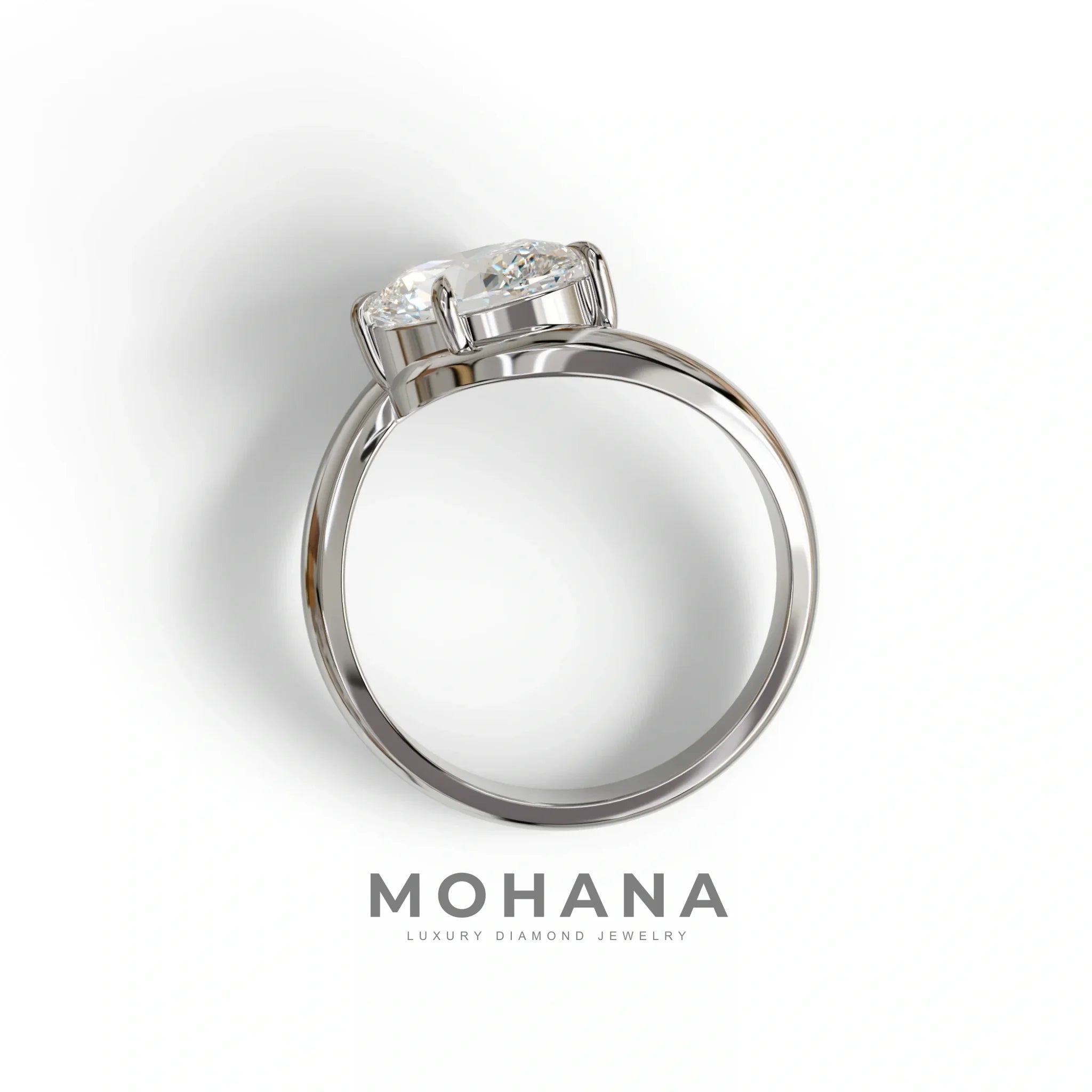 2 Carat E VVS Oval Cut Lab Grown Diamond Ring | Curve Setting - Estella