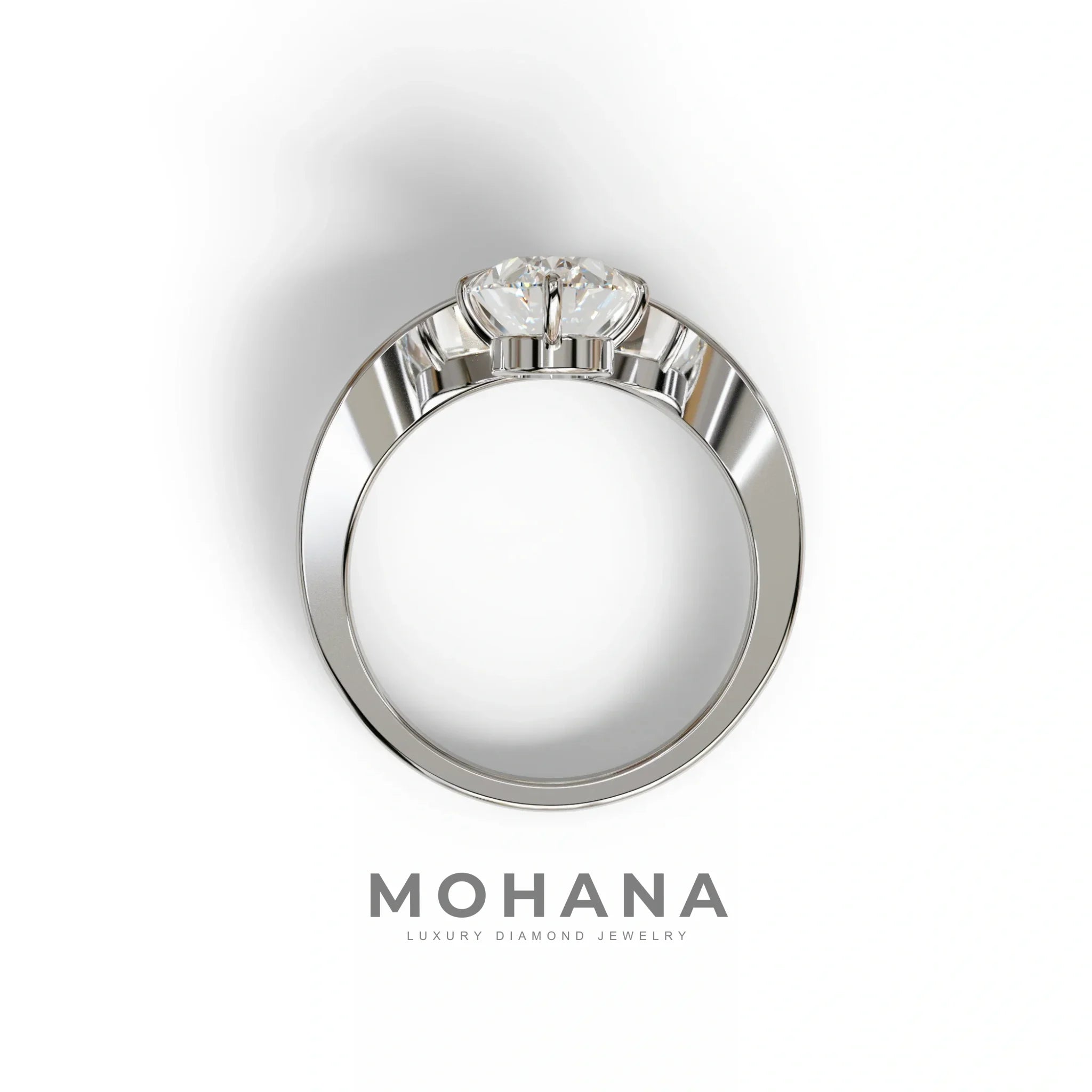 2 Carat Oval Cut Solitaire Lab Grown Diamond Engagement Ring | Nested Diamond Ring - Aura