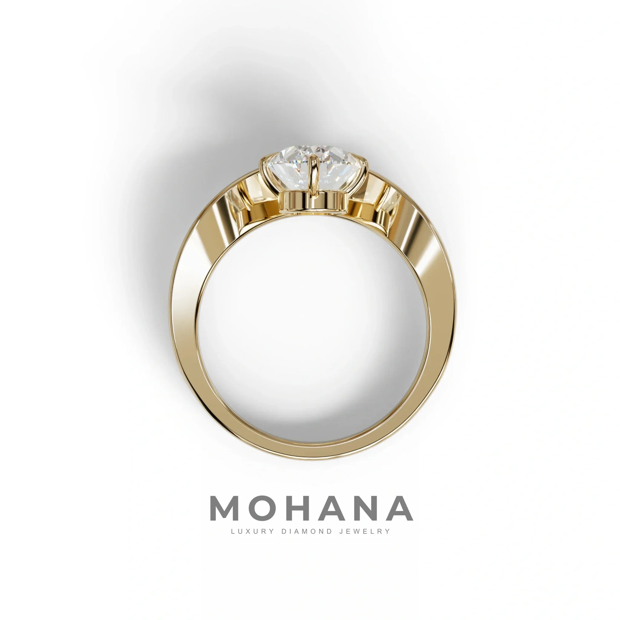 2 Carat Oval Cut Solitaire Lab Grown Diamond Engagement Ring | Nested Diamond Ring - Aura