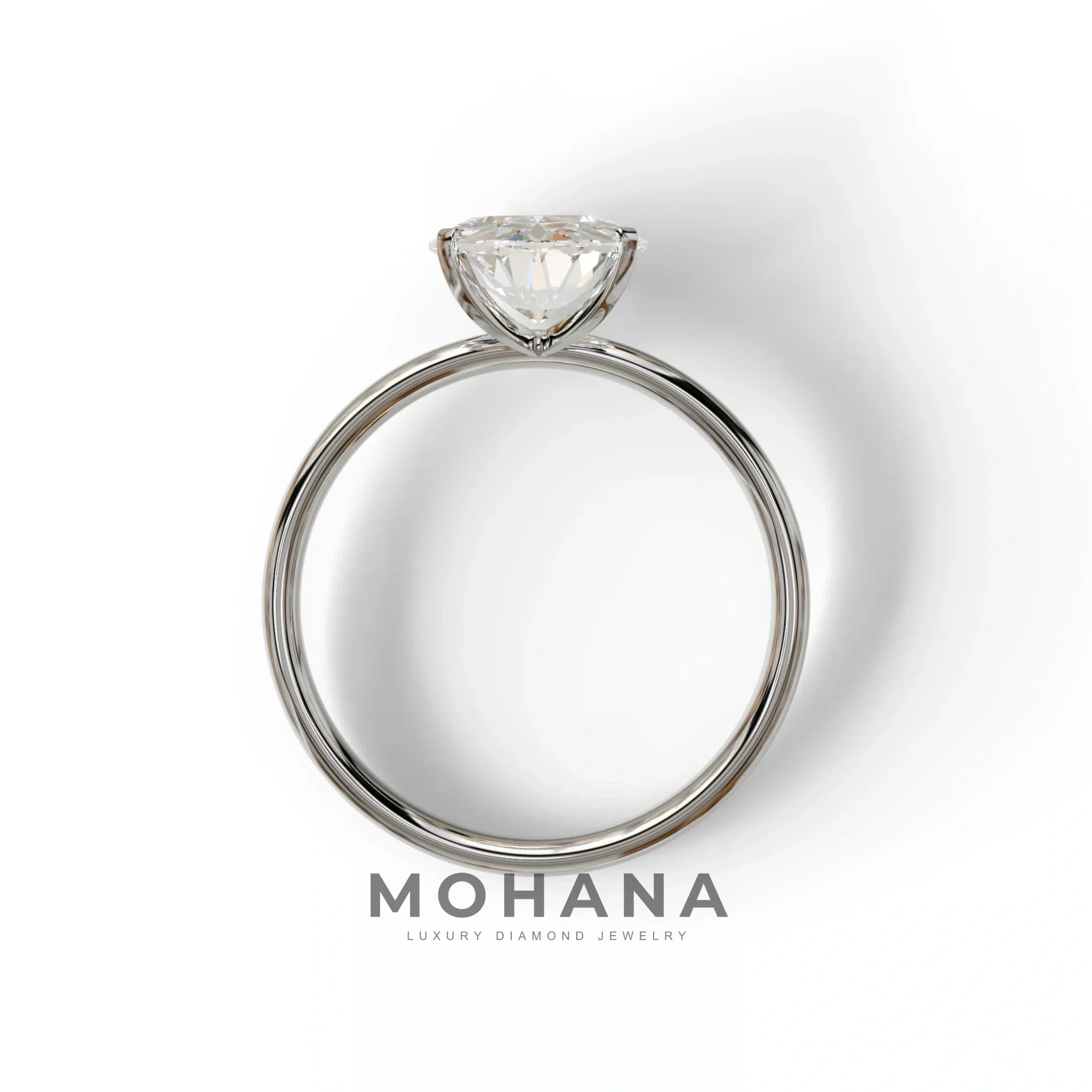 2ct Oval solitaire Diamond Ring White Gold Lab Diamond Engagement Ring - Eira