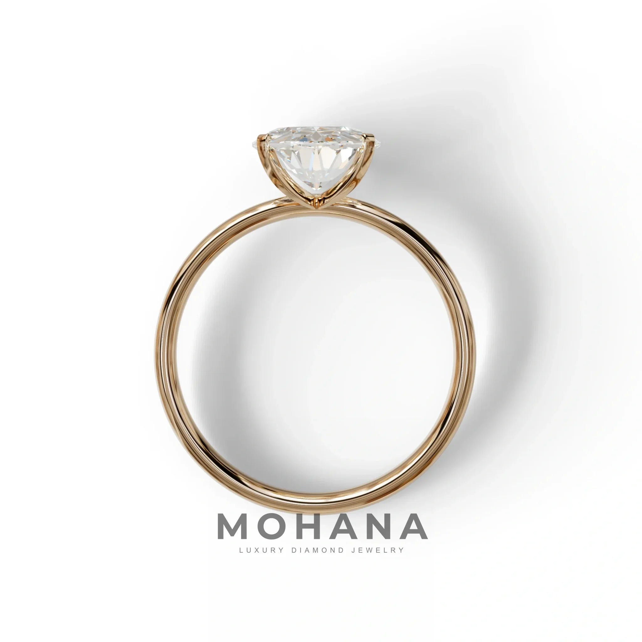 2ct Oval solitaire Diamond Ring White Gold Lab Diamond Engagement Ring - Eira