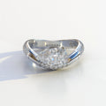 2 Carat East-West Pear Cut Lab Diamond Engagement Ring - J’Lure - 10K Solid Gold / White Gold