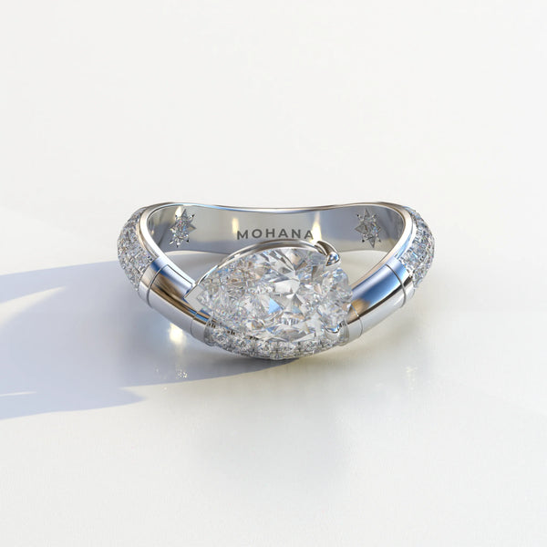 2 Carat Lab Grown Diamond Engagement Ring – Pear Cut East-West | J'Lure