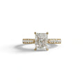E VVS 2 Carat Radiant Cut Halo & Pave Lab Grown Diamond Ring- Asphalt