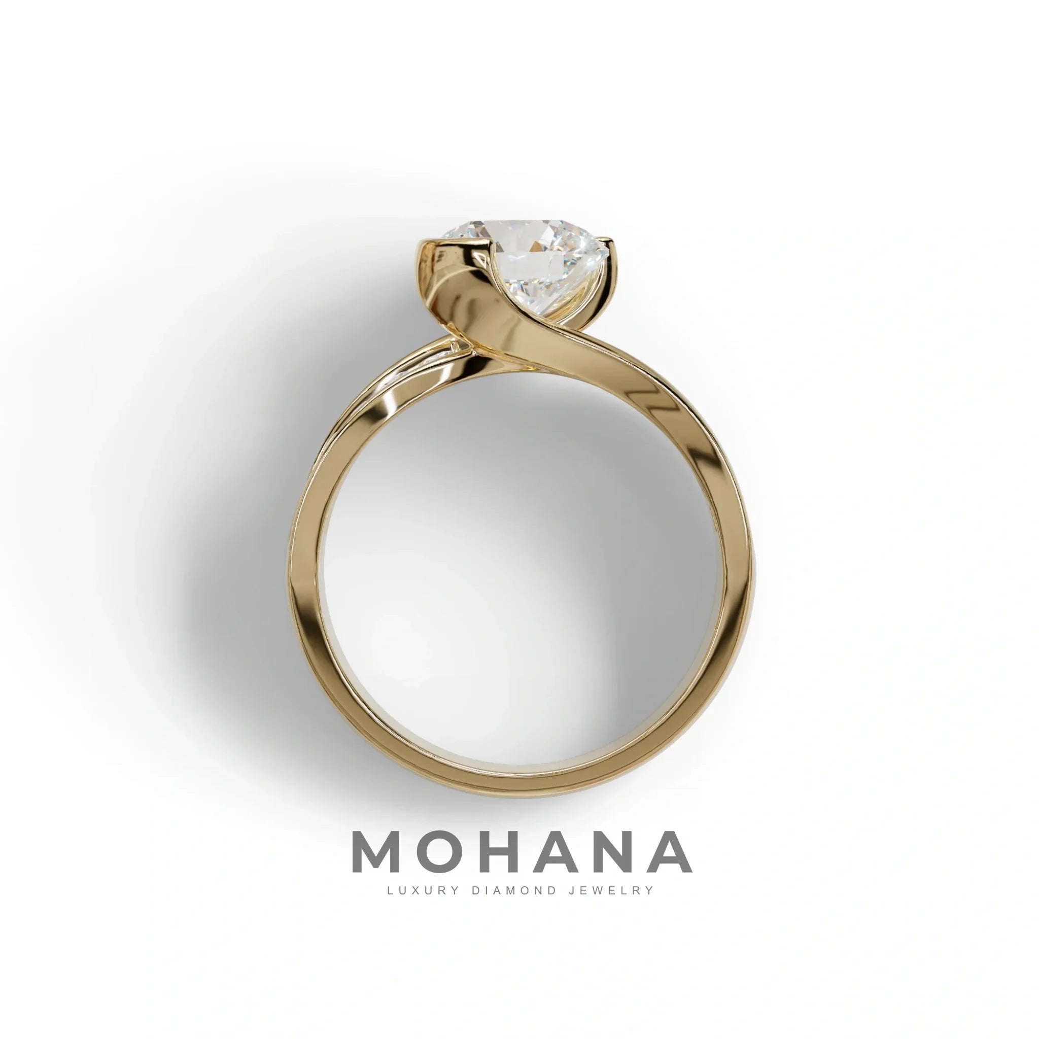 2 Carat E VVS Round Cut Lab Diamond Engagement Ring | Channel Setting - Avonlea