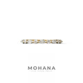 Floating Citrine - Round & Marquise Lab Grown Diamond Half Eternity Stacking Band - 10K Solid Gold / Yellow Gold