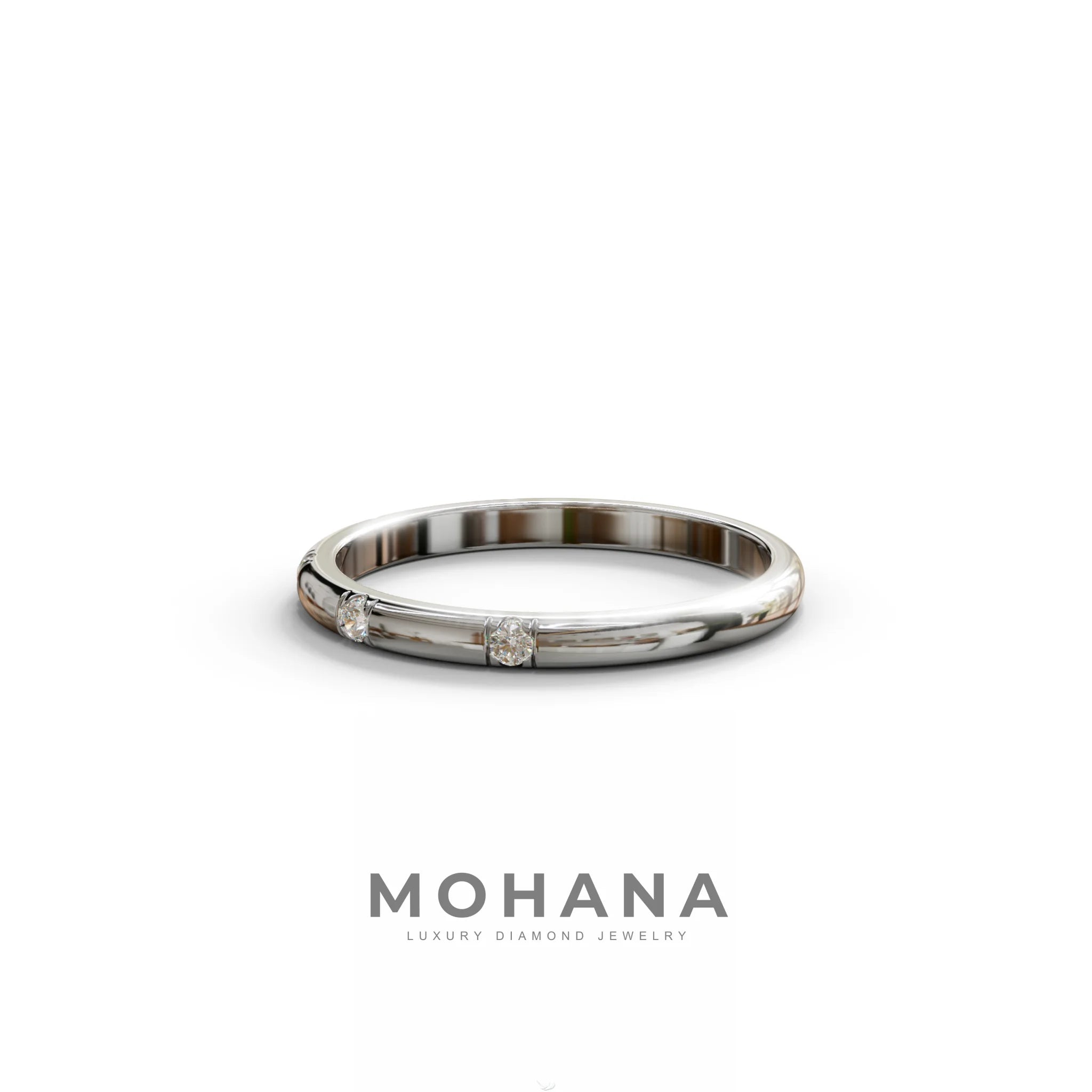 Elsa Peretti - Colorless Round Cut Lab Diamond Eternity Ring| Flux Setting | Wedding band