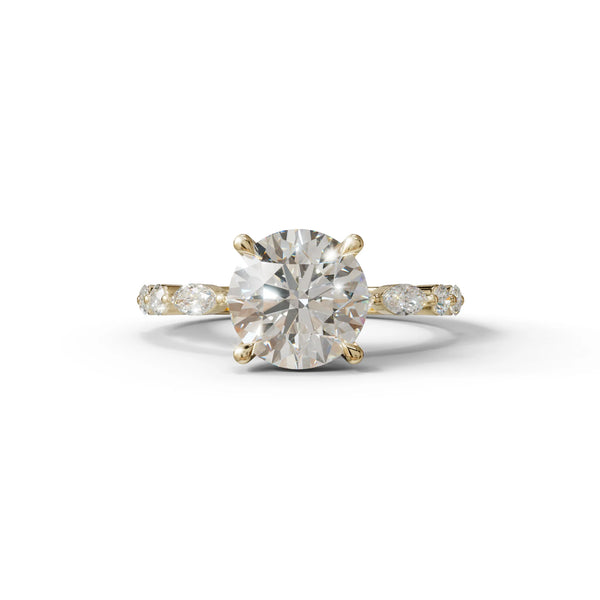 2 Carat Lab Grown Diamond Engagement Ring – Round Cut Hidden Halo