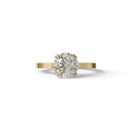 2 Carat E VVS Round Cut Hidden Halo Lab Diamond Engagement Ring - Maeve - 10K Solid Gold / Yellow Gold