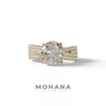 E VVS 2 Carat Round Cut Hidden Halo Lab & Pave Lab Diamond Ring - Je t’aime - 10K Solid Gold / Yellow Gold