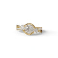 2 Carat Round cut Lab Grown Diamond Curved Engagement Ring - Giverny - 10K Solid Gold / Yellow Gold