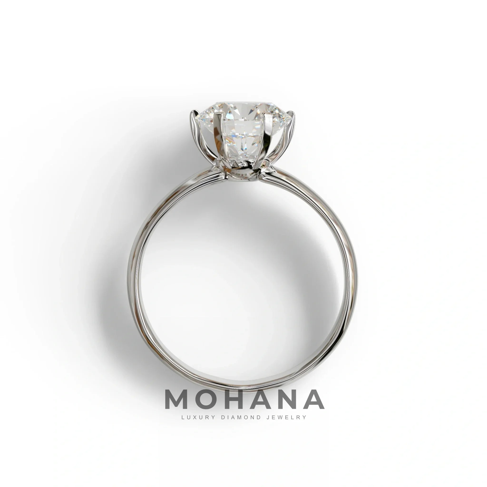 2 Carat E VVS Round Cut Solitaire Lab Diamond Ring - Fury