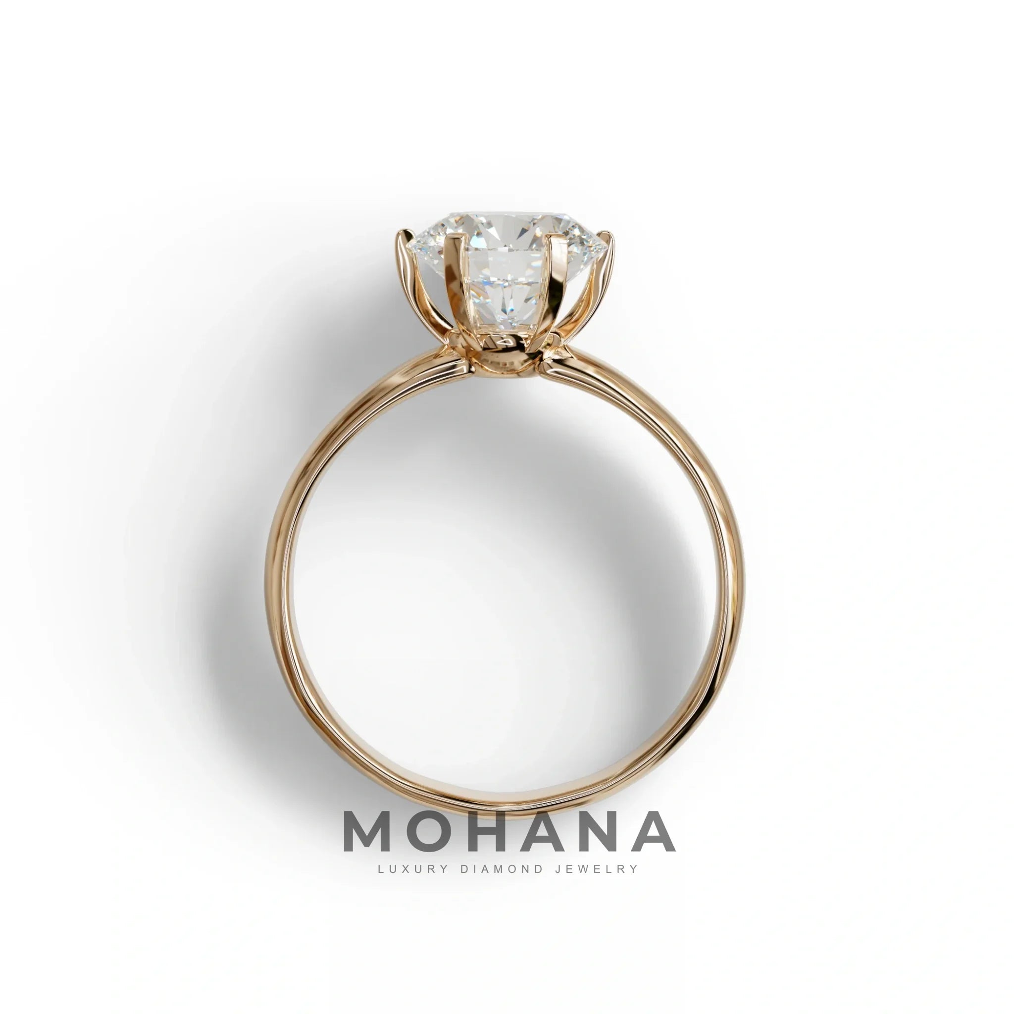 2 Carat E VVS Round Cut Solitaire Lab Diamond Ring - Fury