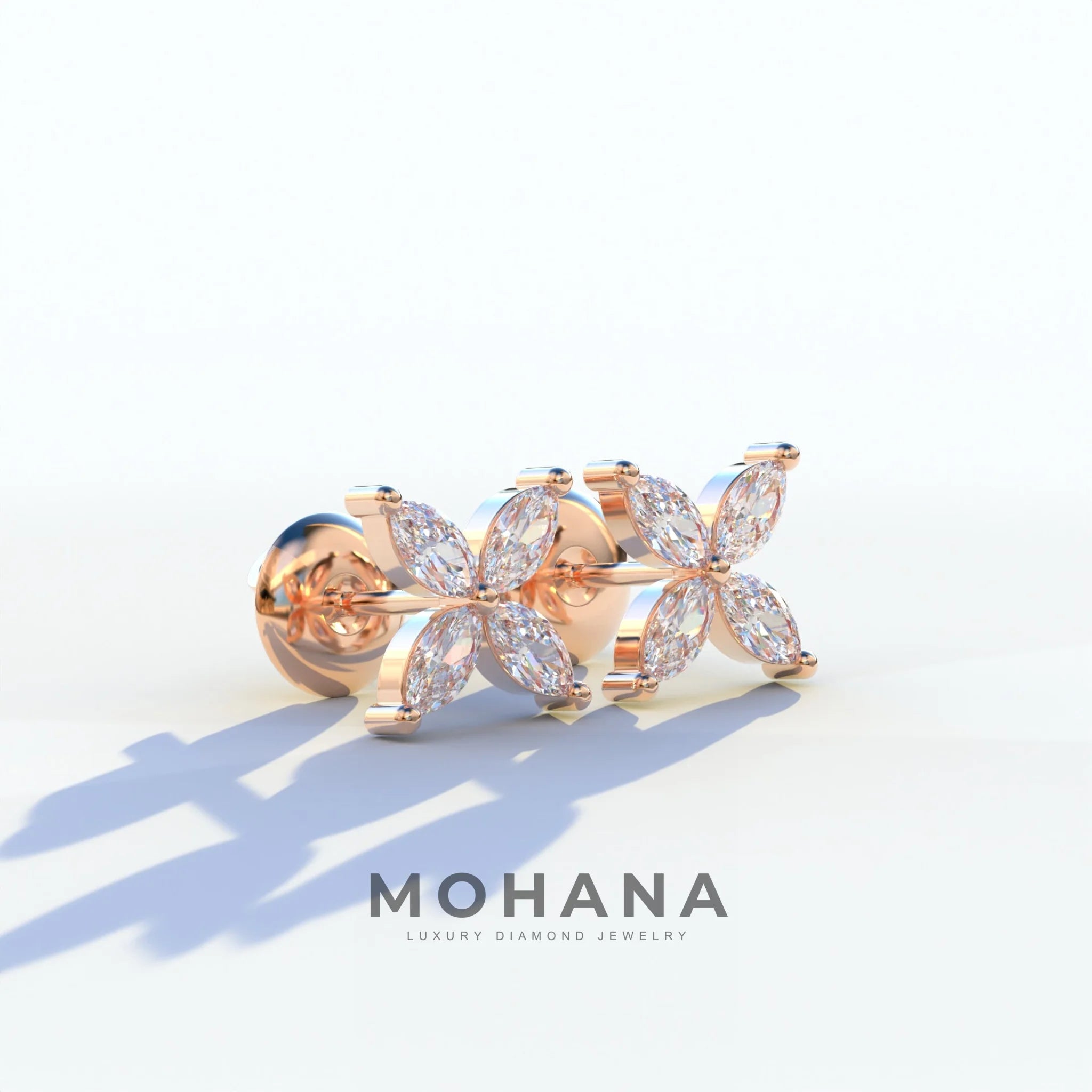 2 Carat E VVS Marquise Cut Lab Grown Diamond Stud Earrings - Maria Tash