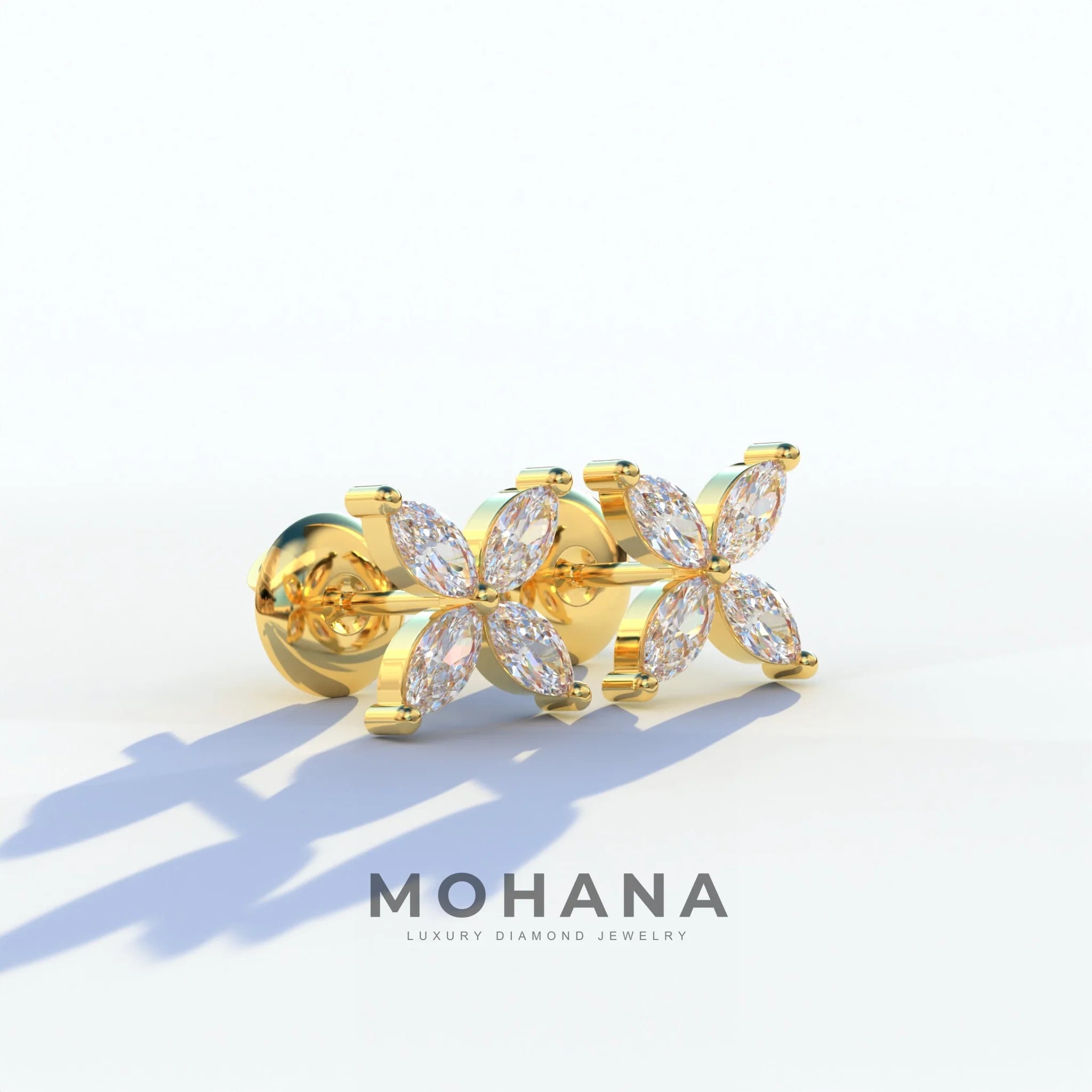 2 Carat E VVS Marquise Cut Lab Grown Diamond Stud Earrings - Maria Tash