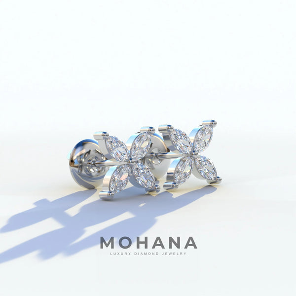 2 Carat Lab Grown Diamond Stud Earrings – Marquise Cut Halo | Maria Tash alternate view