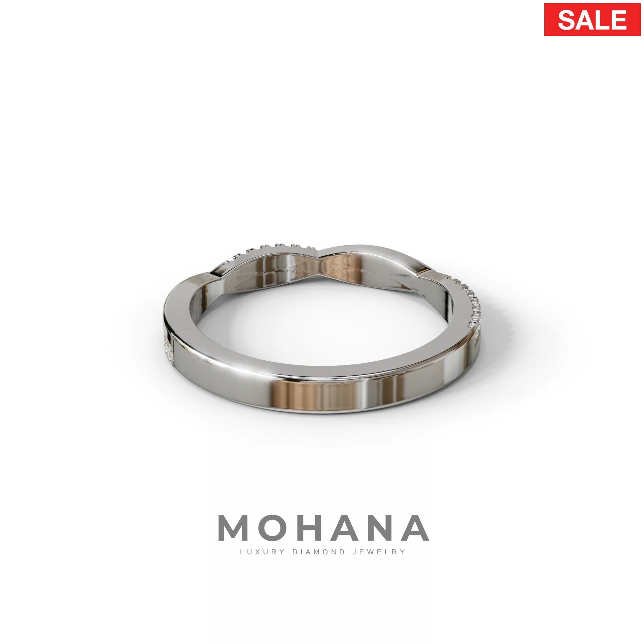 Elegant Twisted Band with Lab‑Grown Diamonds – Women’s Wedding Ring