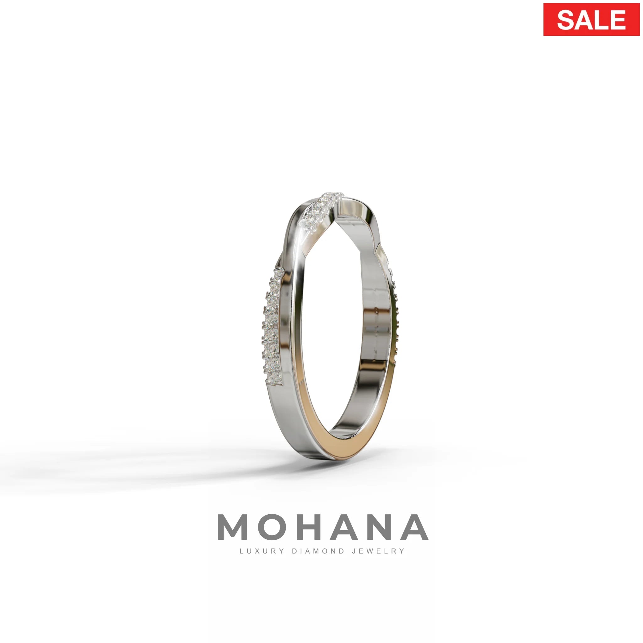 Elegant Twisted Band with Lab‑Grown Diamonds – Women’s Wedding Ring