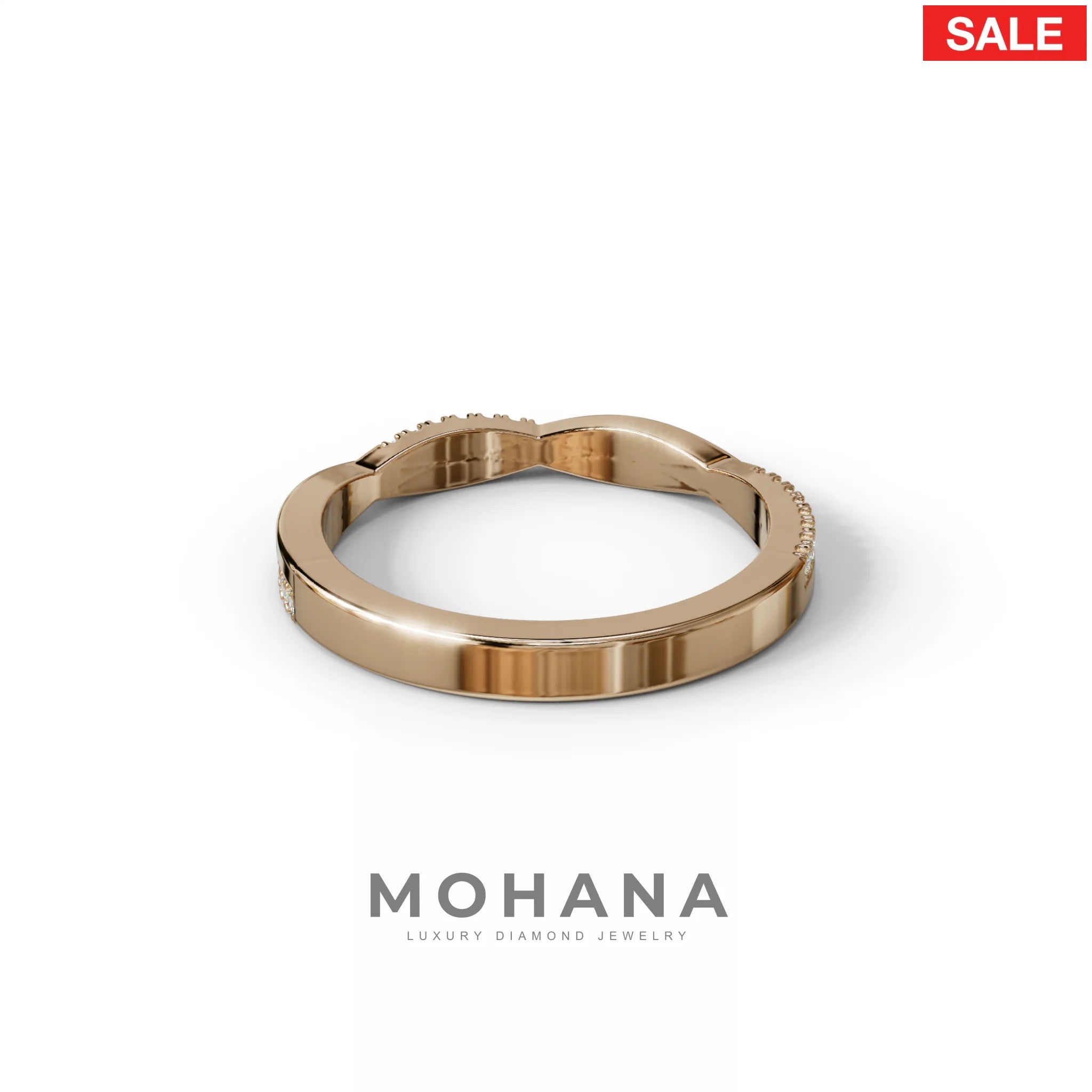 Elegant Twisted Band with Lab‑Grown Diamonds – Women’s Wedding Ring