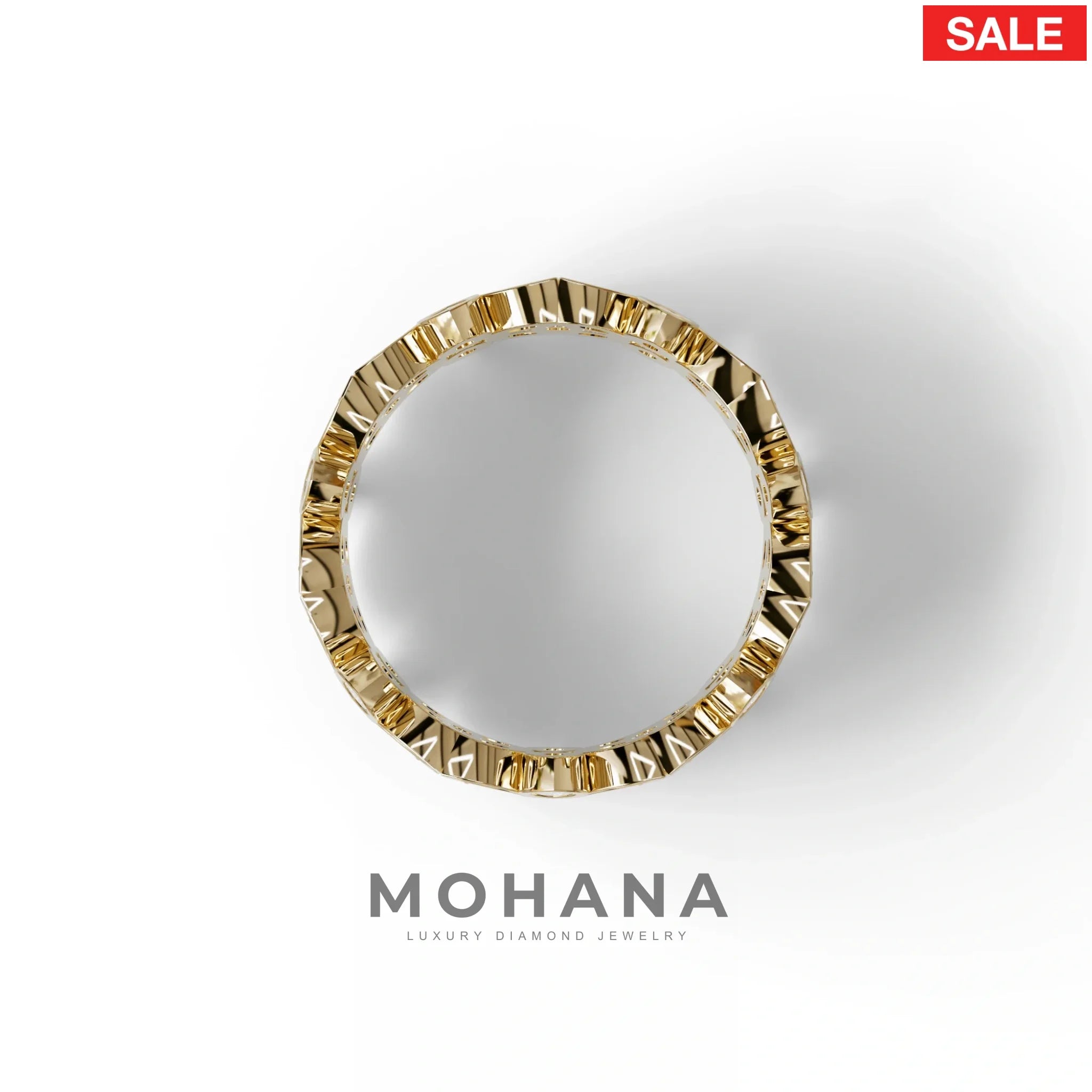 18K Gold Floral Eternity Band: Marquise Diamond & Round Diamond Full Eternity Band