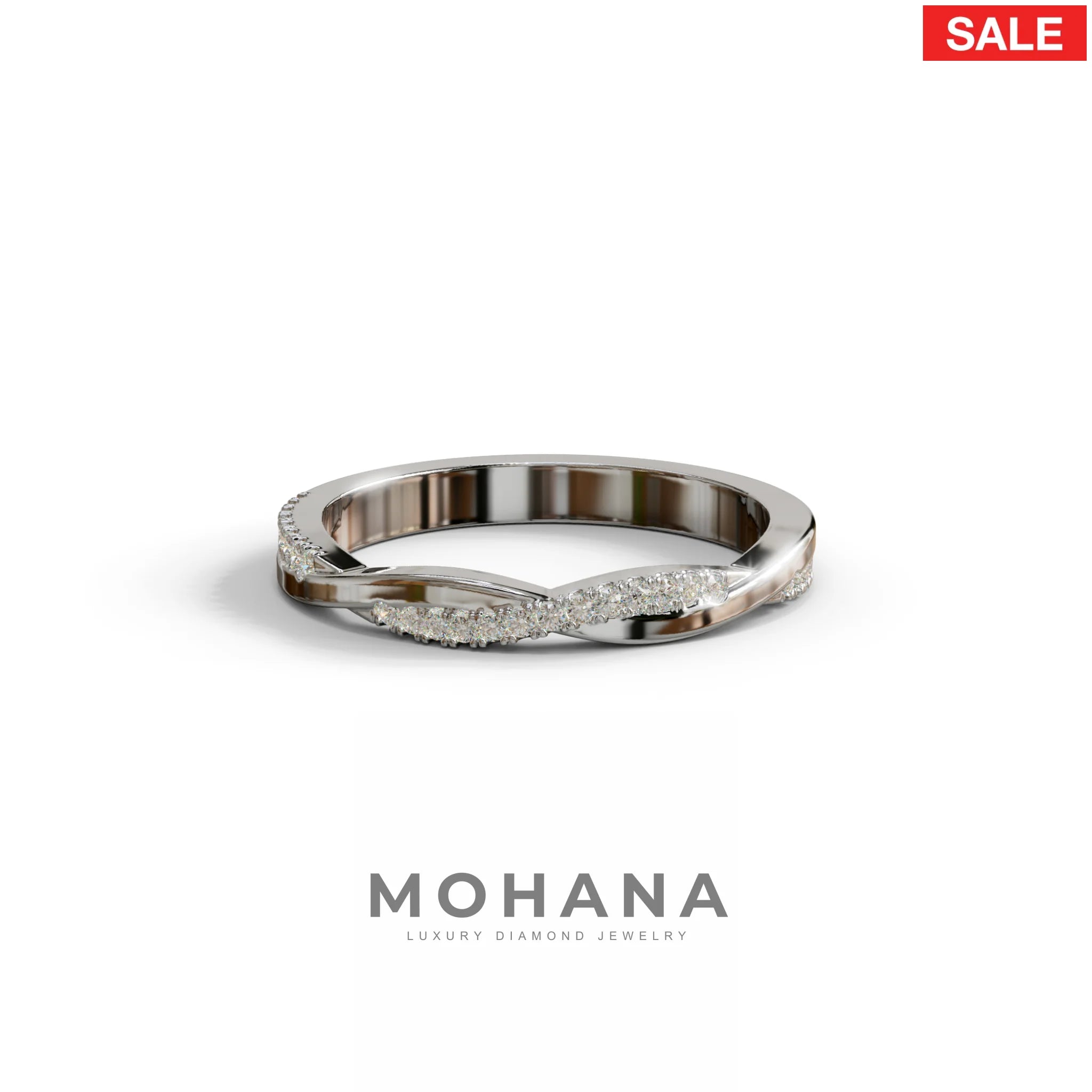 Elegant Twisted Band with Lab‑Grown Diamonds – Women’s Wedding Ring