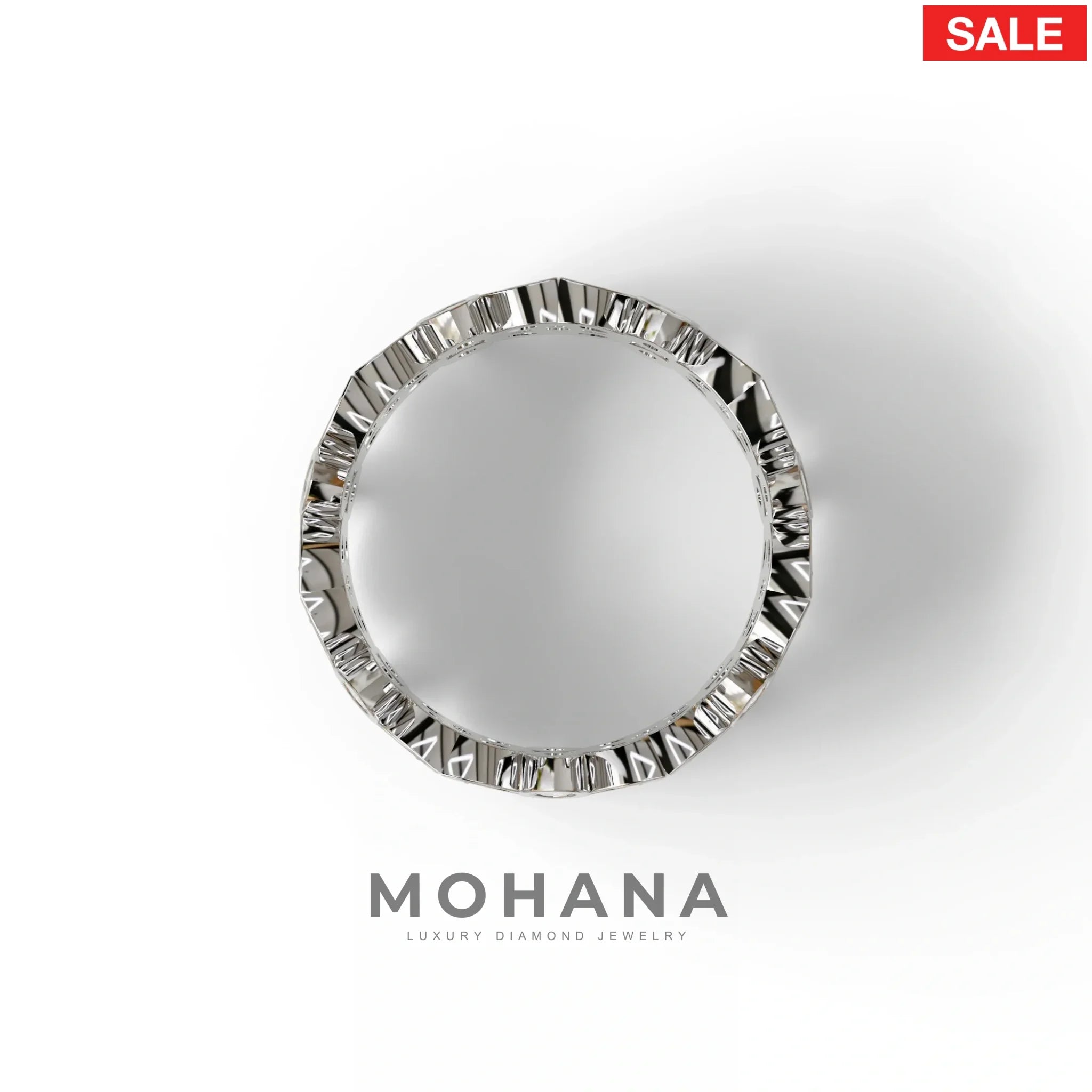 18K Gold Floral Eternity Band: Marquise Diamond & Round Diamond Full Eternity Band