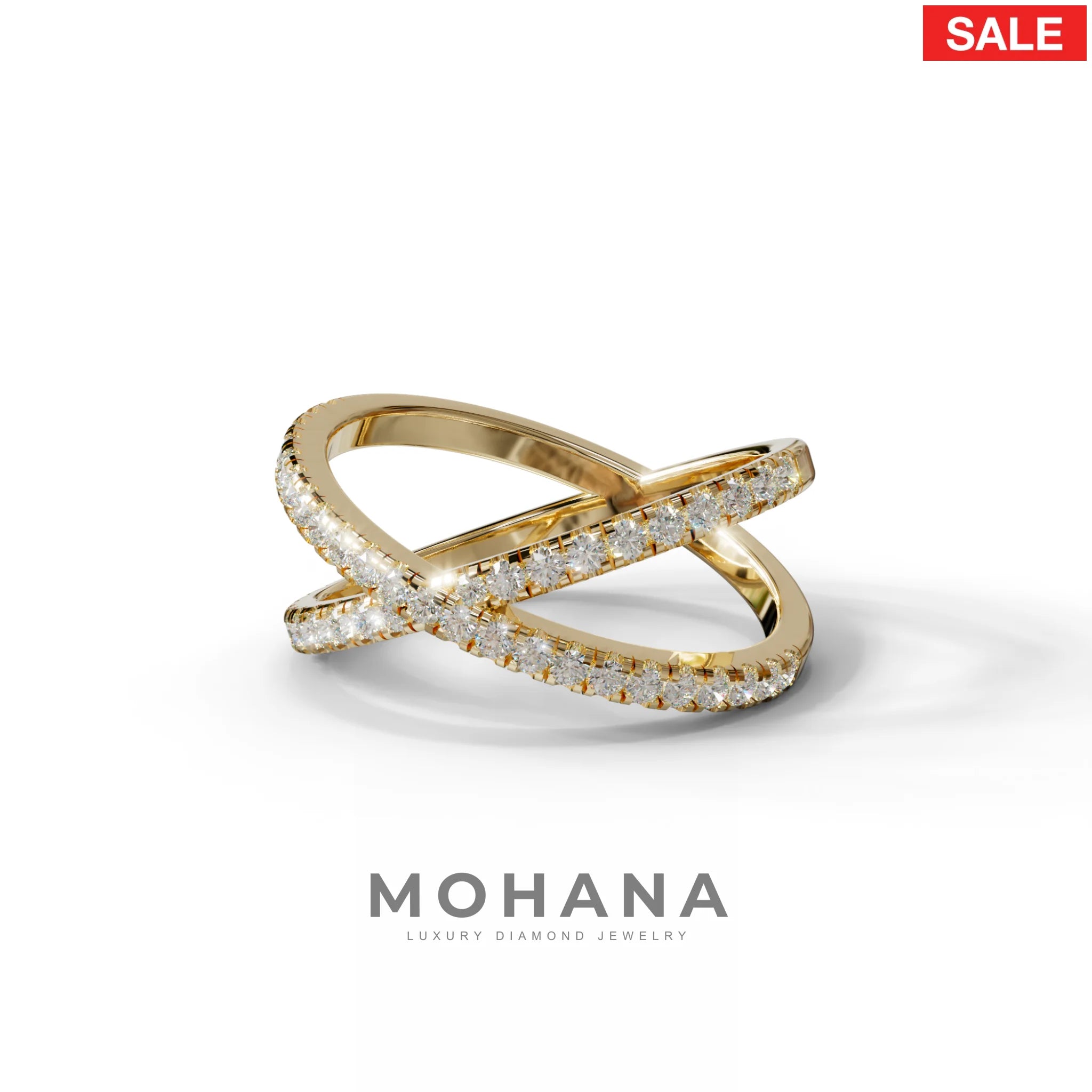 E-VVS Round Lab Grown Diamond Criss-Cross Wedding Band