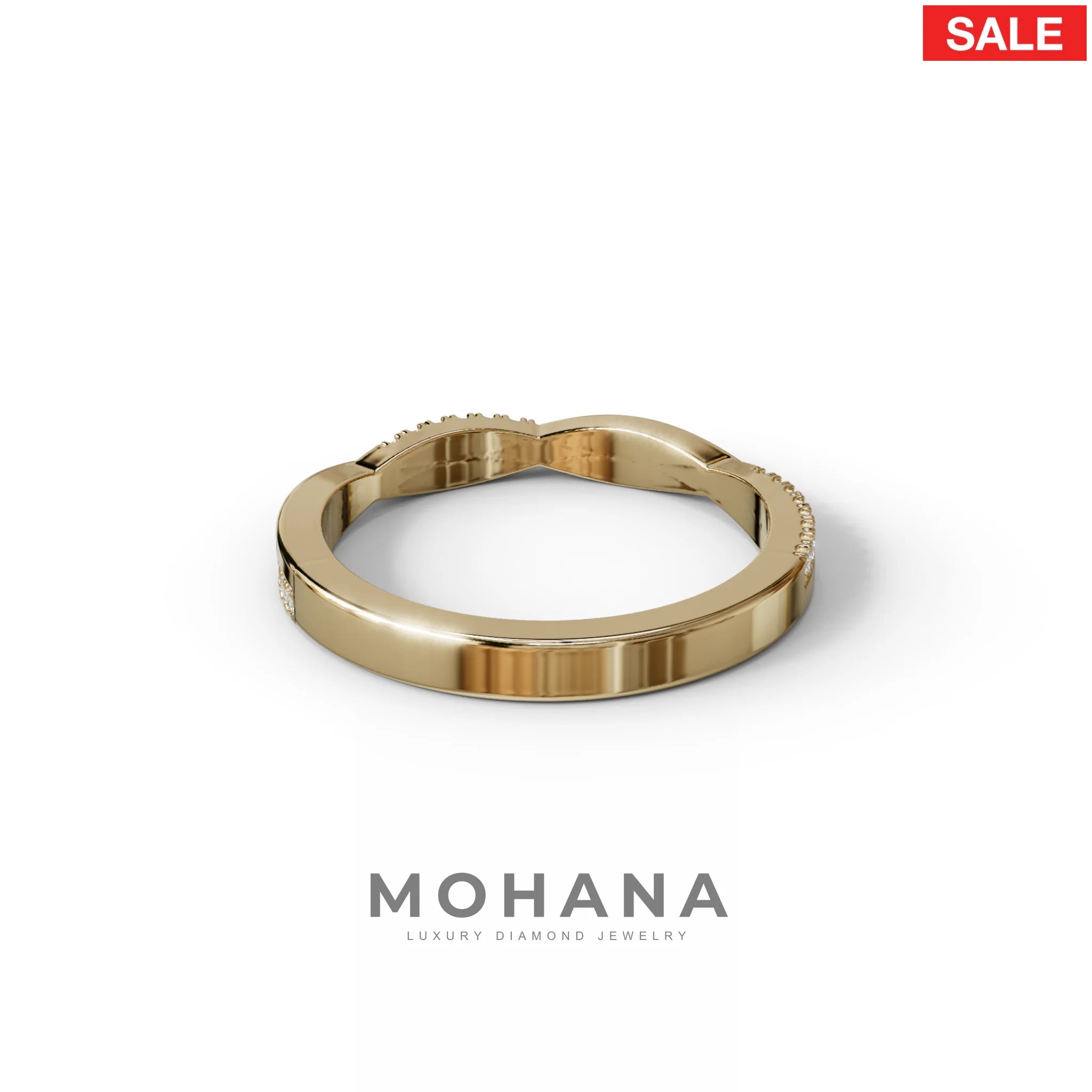 Elegant Twisted Band with Lab‑Grown Diamonds – Women’s Wedding Ring