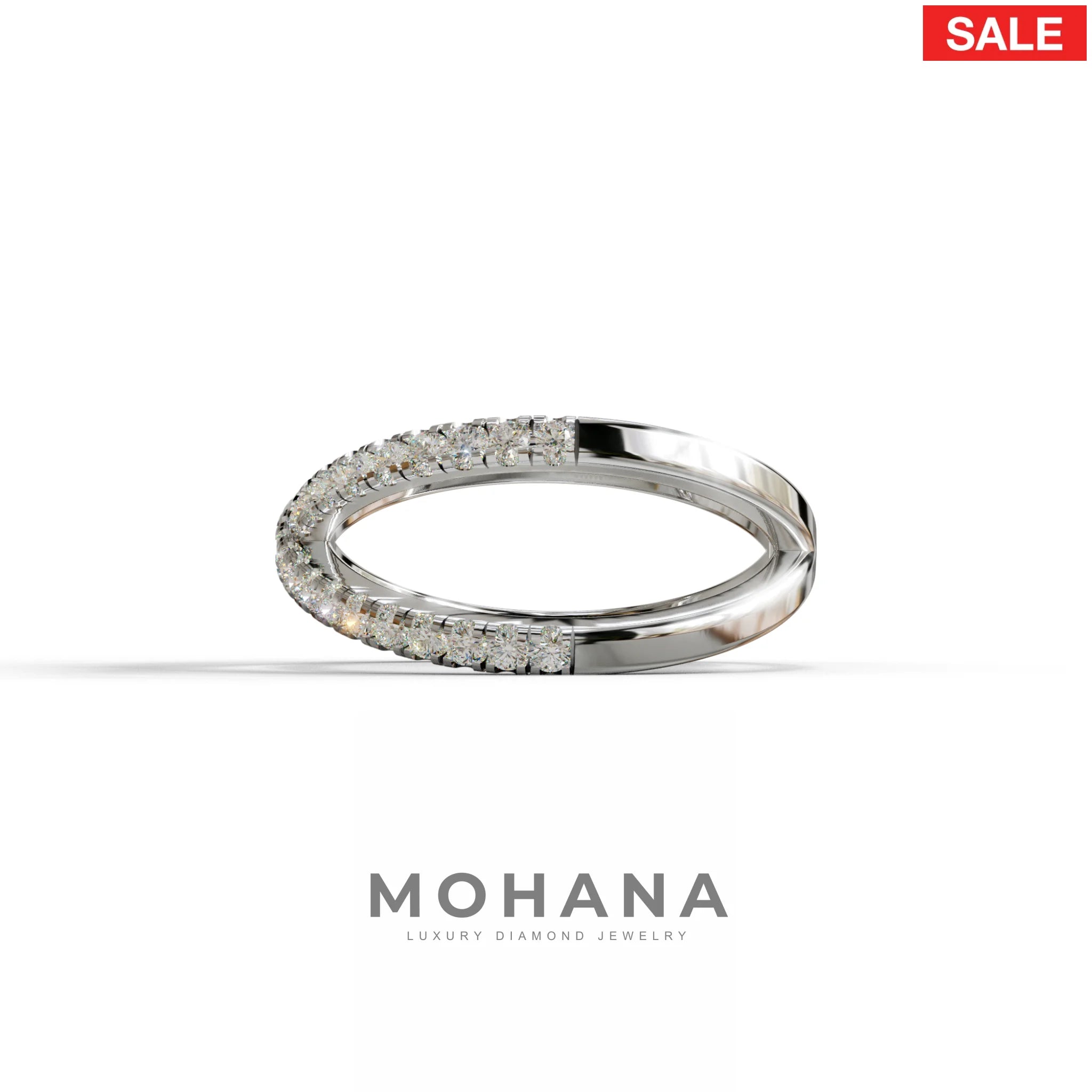 E-VVS Round Lab Grown Diamond Criss-Cross Wedding Band