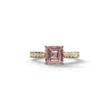 2 Carat Pink Asscher Cut Lab Grown Diamond Engagement Ring | Hidden Halo & Pave - Kay - 10K Solid Gold / Yellow Gold