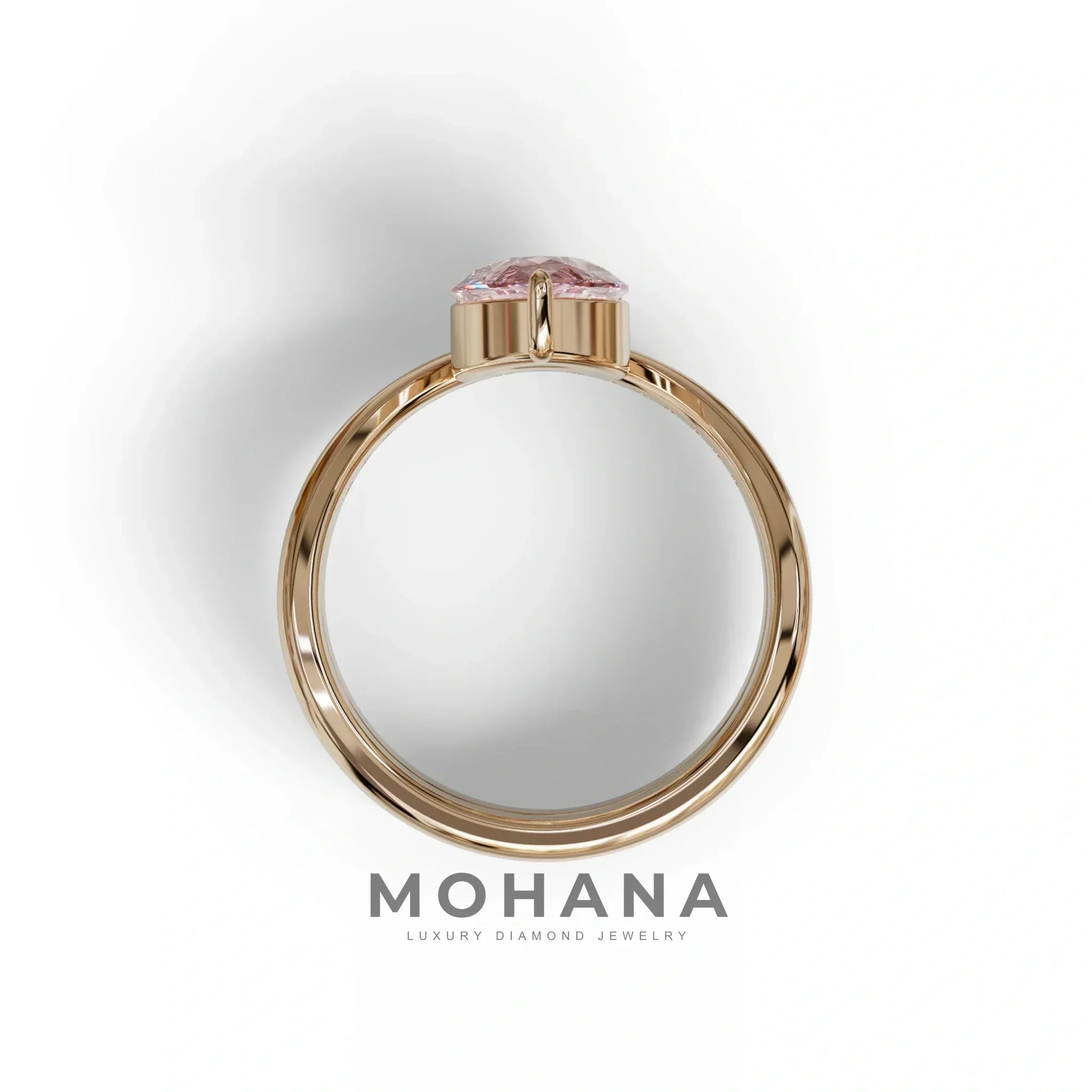 2 Carat Pink Color Lab Diamond Wedding Ring set - Gemini