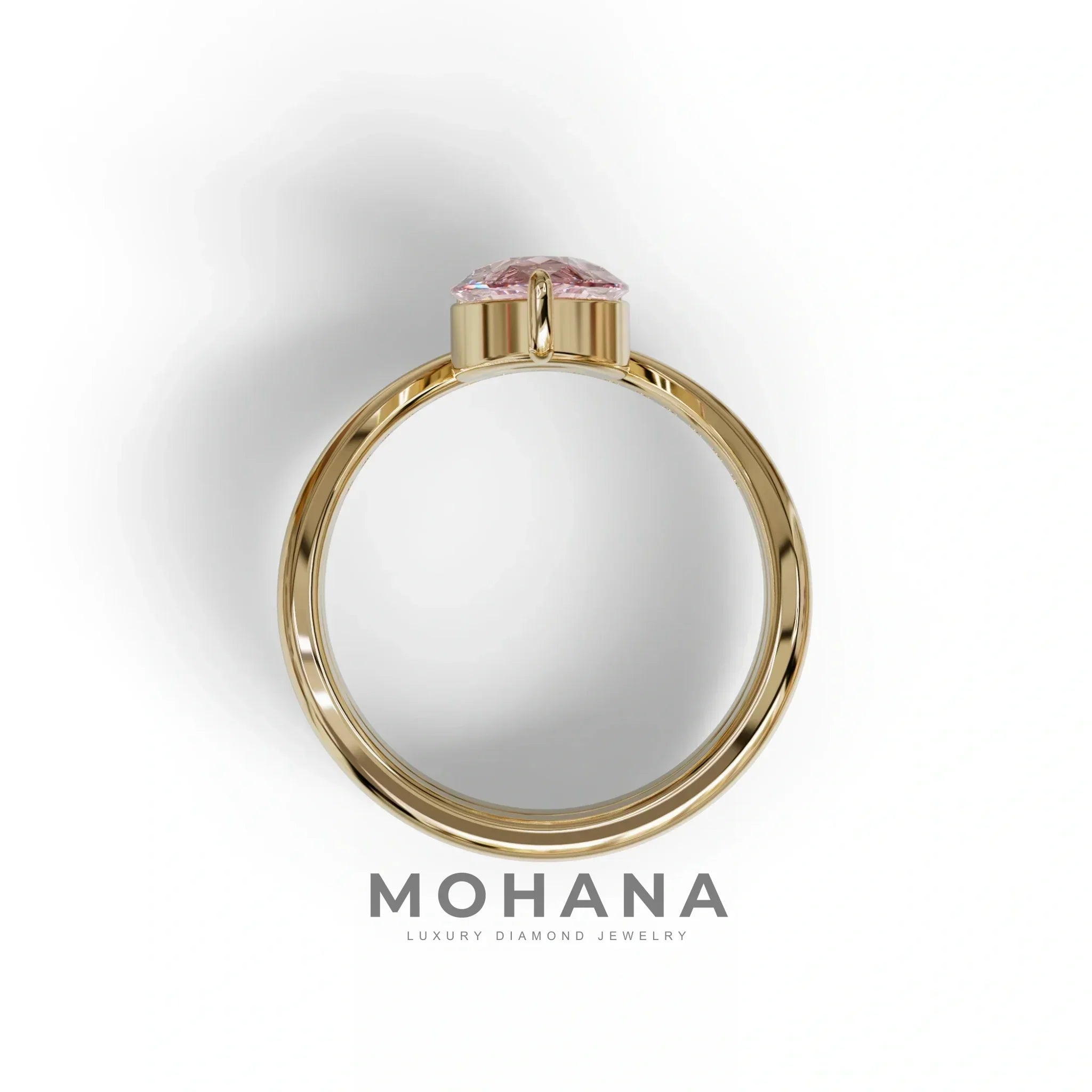 2 Carat Pink Color Lab Diamond Wedding Ring set - Gemini