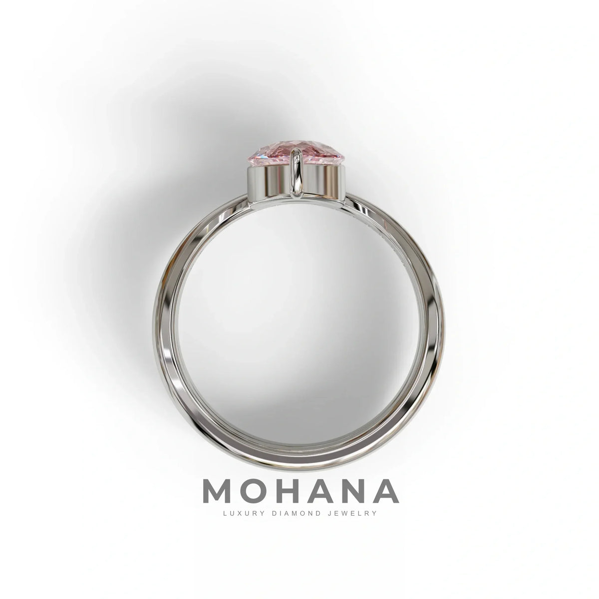 2 Carat Pink Color Lab Diamond Wedding Ring set - Gemini