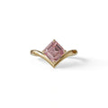 2 Ct Fancy Intense Pink Asscher Cut Lab Diamond Solitaire Engagement Ring - Louily - 10K Solid Gold / Yellow Gold