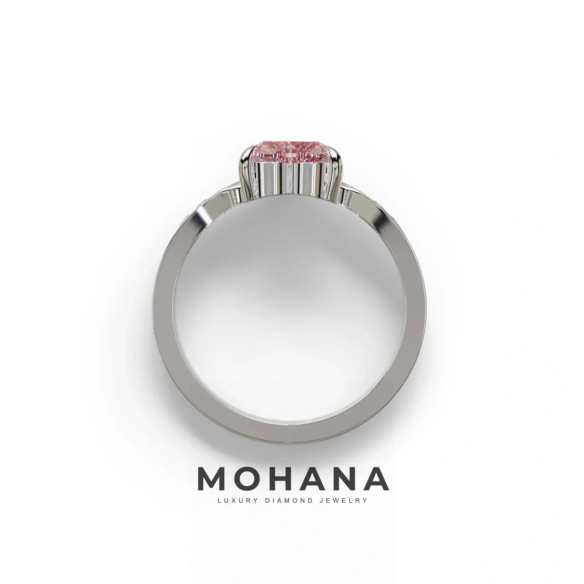 Pink Heart Shape Lab Grown Diamond Engagement Ring - Moise