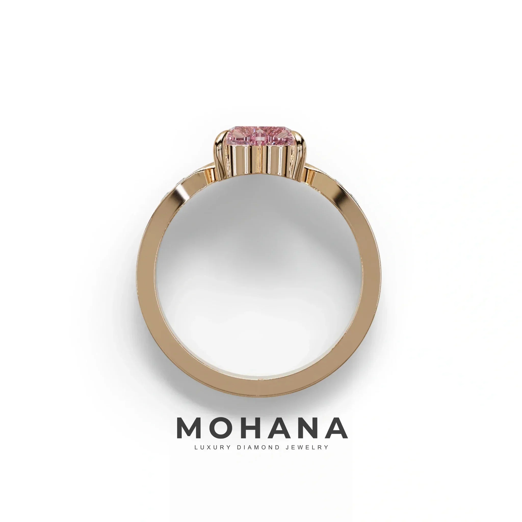 Pink Heart Shape Lab Grown Diamond Engagement Ring - Moise