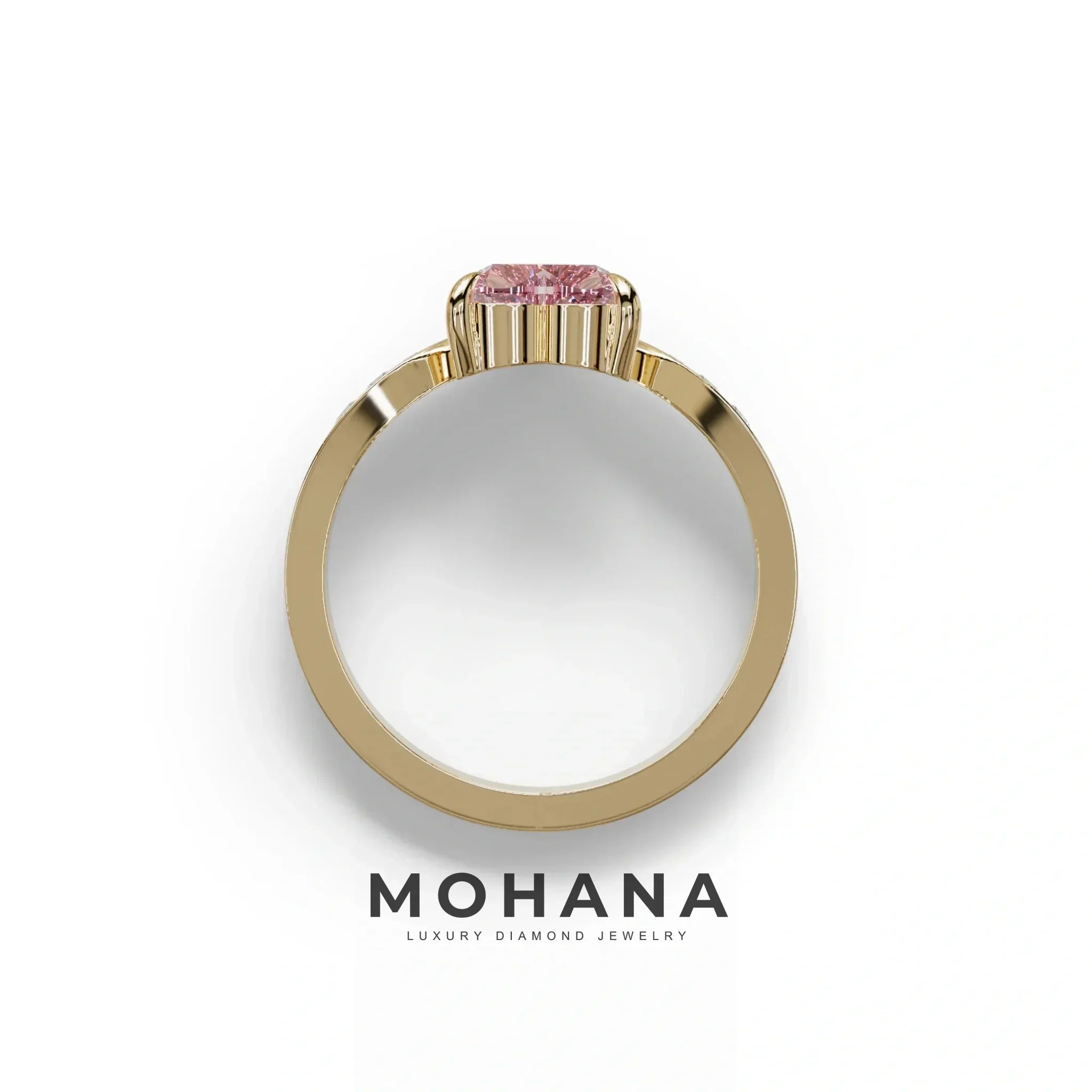 Pink Heart Shape Lab Grown Diamond Engagement Ring - Moise