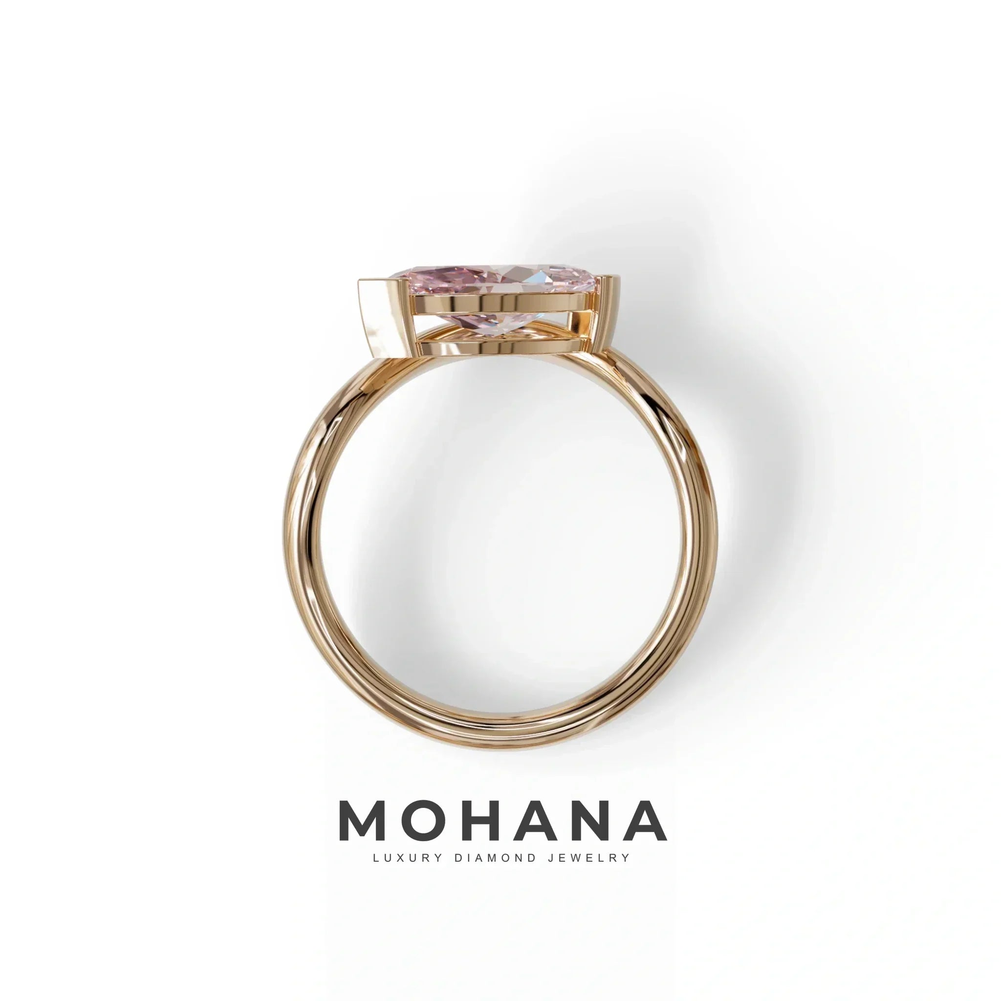 2 Ct Fancy Vivid Pink Marquise Cut Lab Diamond In Solitaire Setting Ring - Jiani