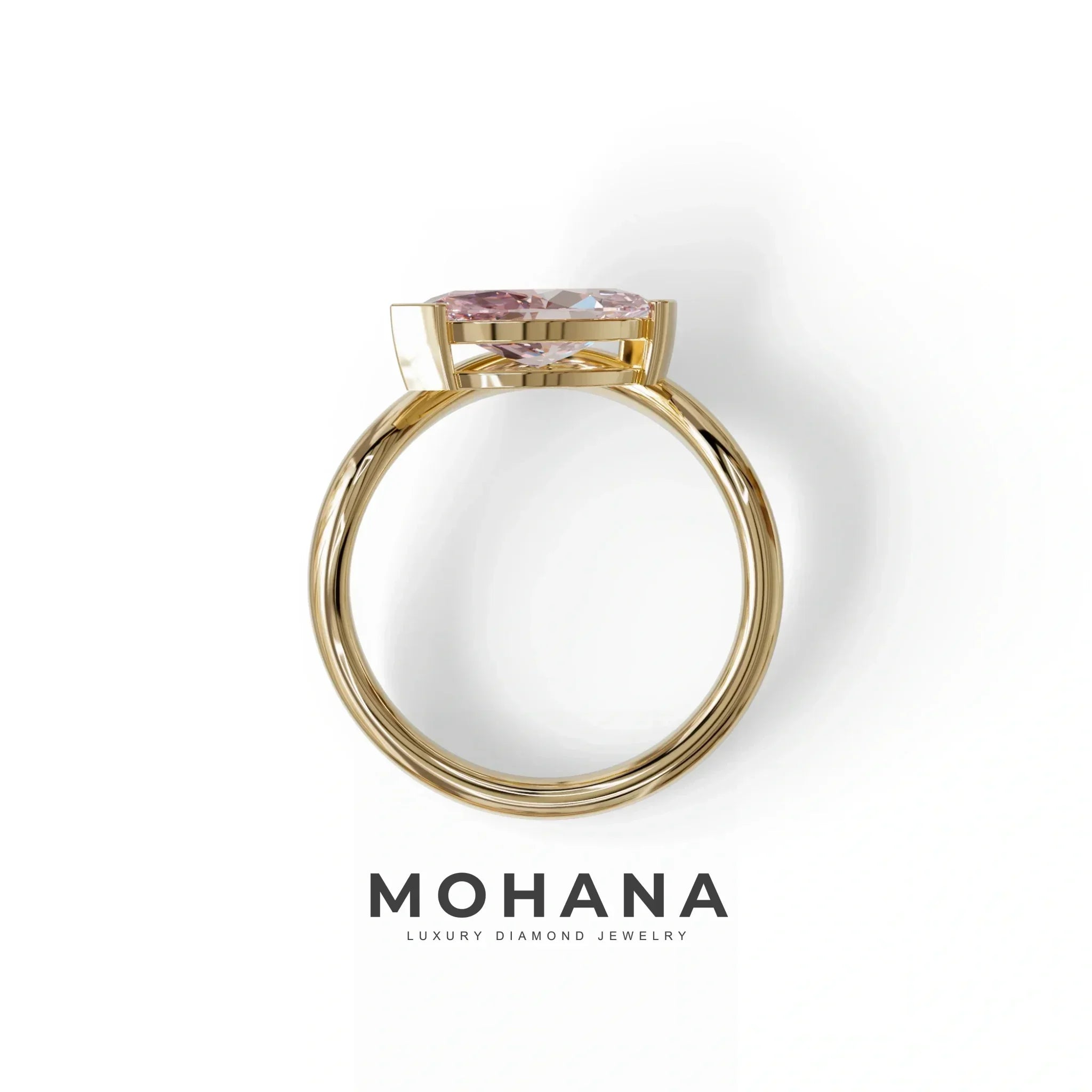2 Ct Fancy Vivid Pink Marquise Cut Lab Diamond In Solitaire Setting Ring - Jiani