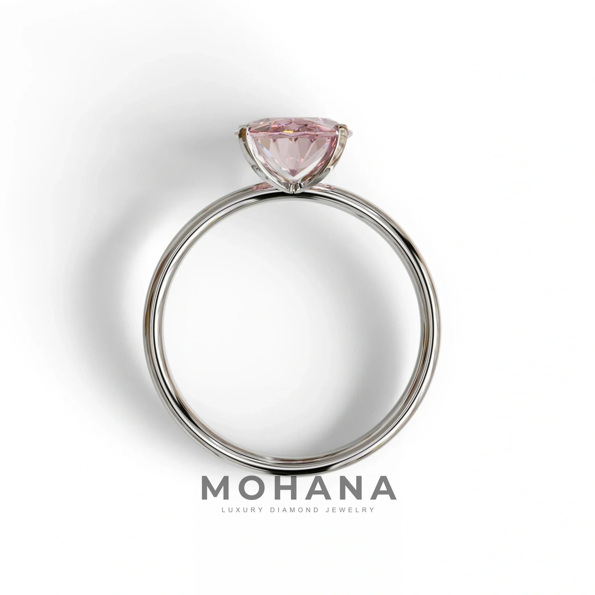 2ct Oval solitaire Diamond Ring Pink Lab Diamond Engagement Ring - Eira
