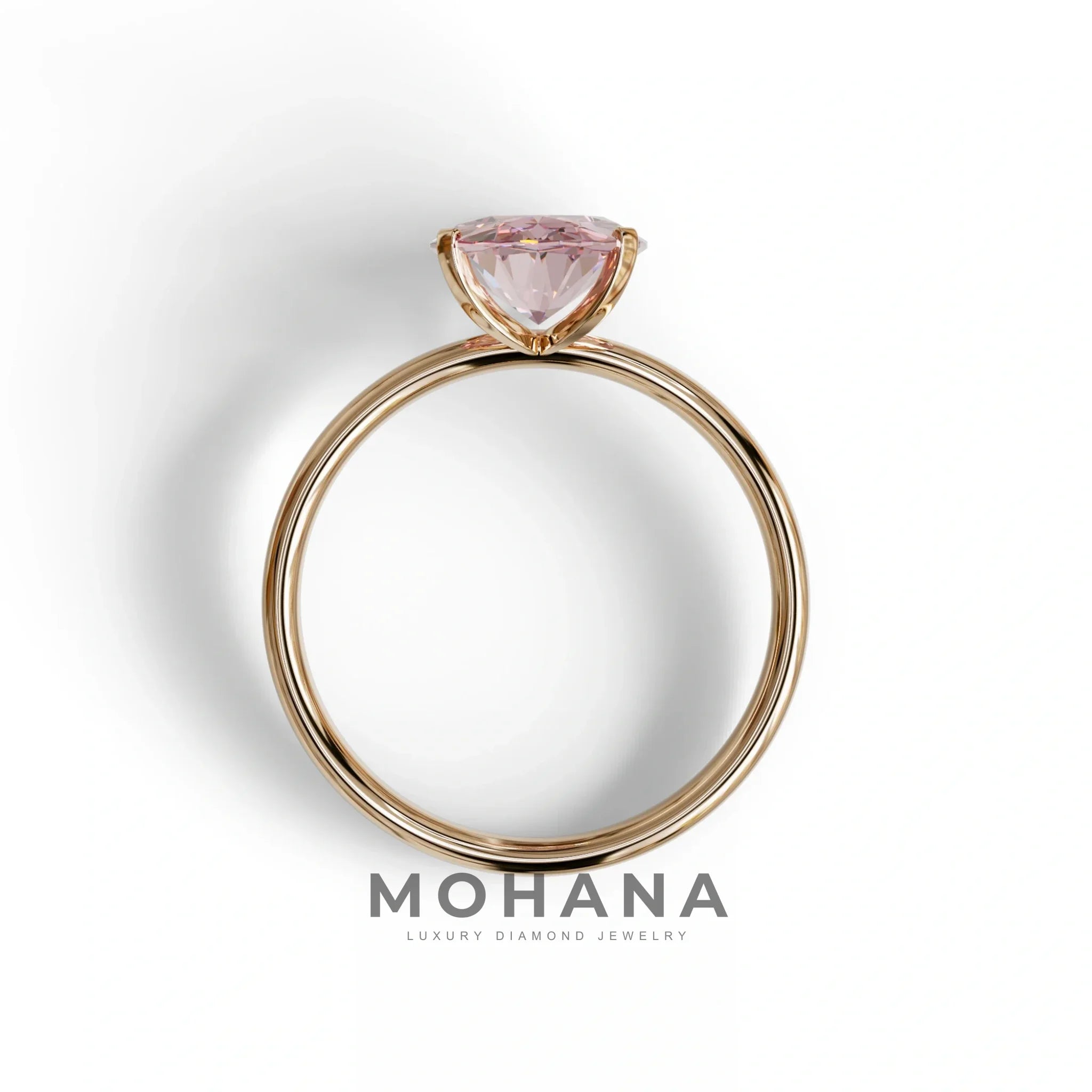 2ct Oval solitaire Diamond Ring Pink Lab Diamond Engagement Ring - Eira
