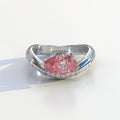 2 Carat East-West Fancy Vivid Pink Pear Cut Lab Diamond Engagement Ring - J’Lure - 10K Solid Gold / White Gold