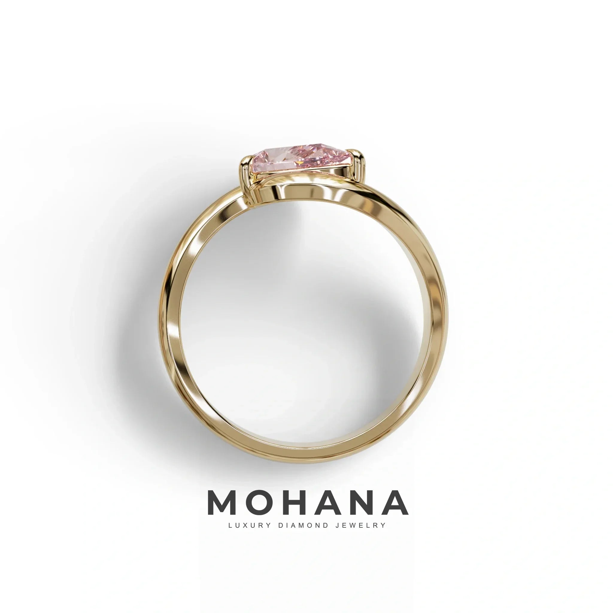 1 Carat Pink Pear Cut Solitaire Lab Grown Diamond Ring - Maniya