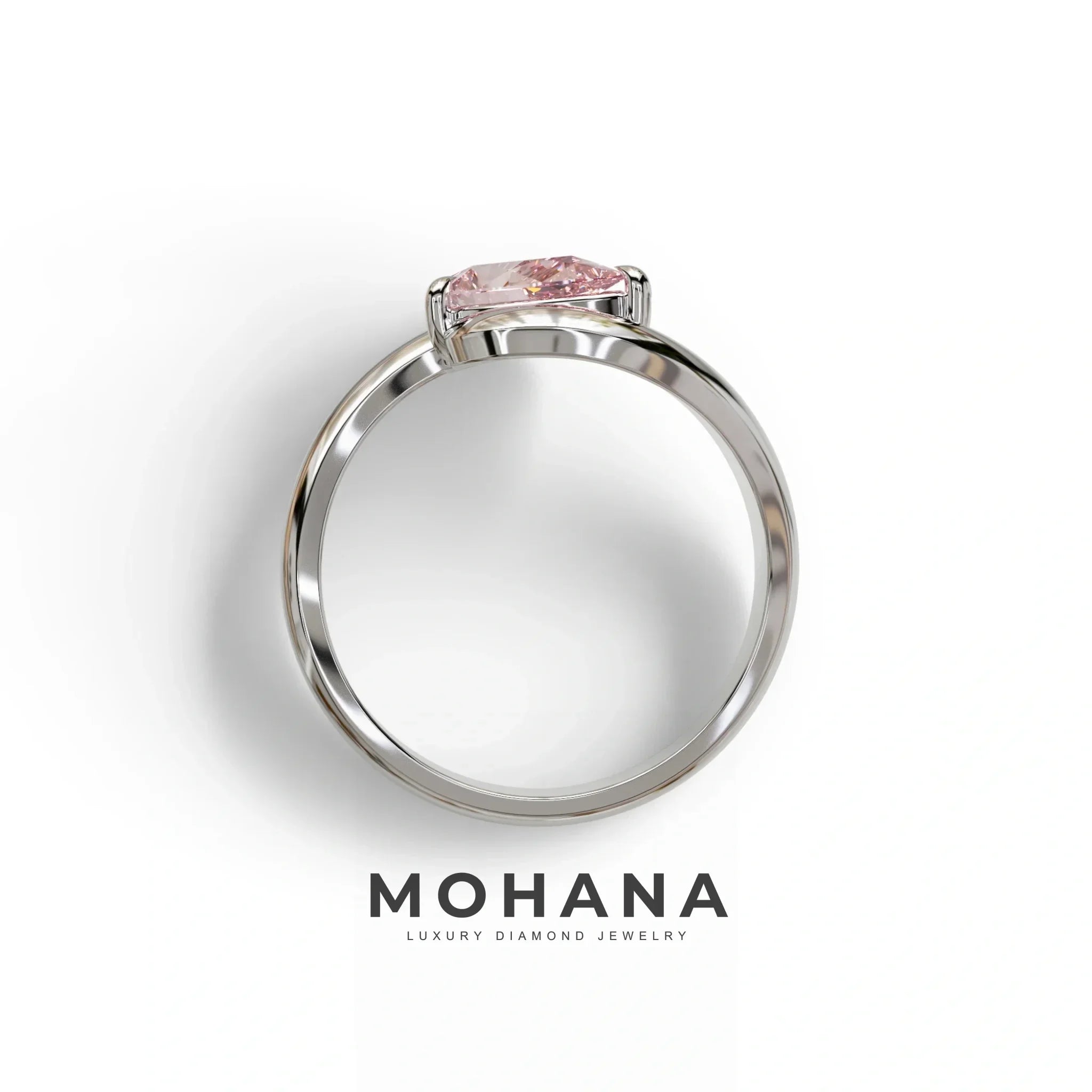 1 Carat Pink Pear Cut Solitaire Lab Grown Diamond Ring - Maniya