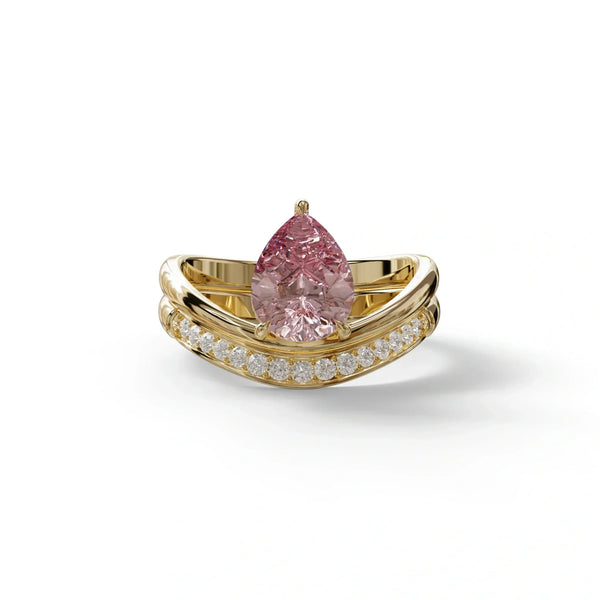 2 Carat Pink Lab Grown Diamond Engagement Ring – Round Cut Halo | Gemini