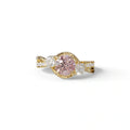 2 Carat Pink Lab Grown Diamond Round Engagement Ring - Giverny - 10K Solid Gold / Yellow Gold