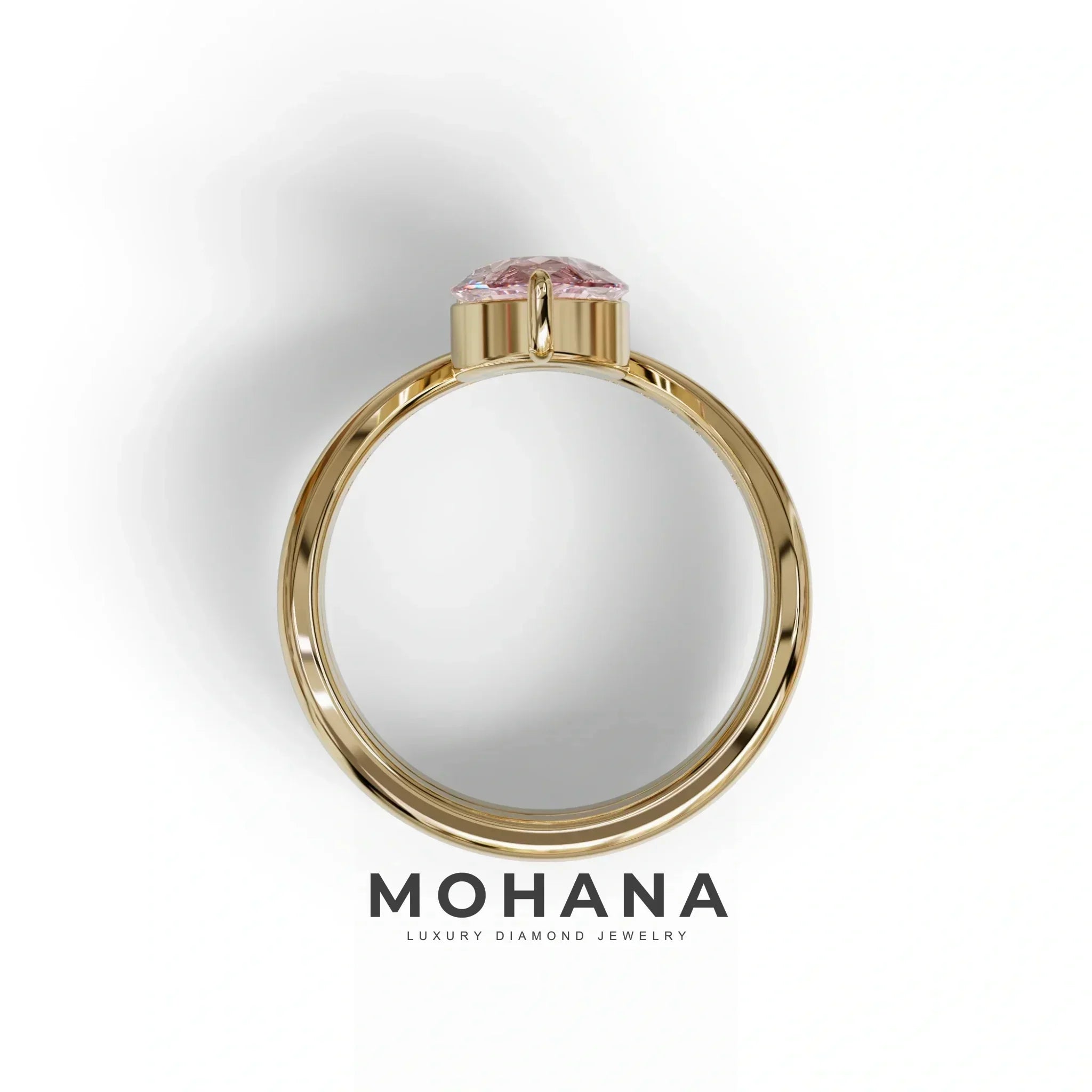 2 Carat Pink Color Lab Diamond Wedding Ring set - Gemini